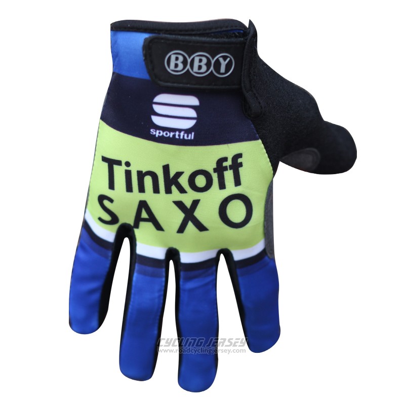 2016 Saxo Bank Tinkoff Full Finger Gloves Cycling Bluee